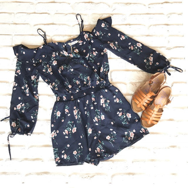 Navy Floral Romper