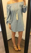 Light Denim Off Shoulder Tunic