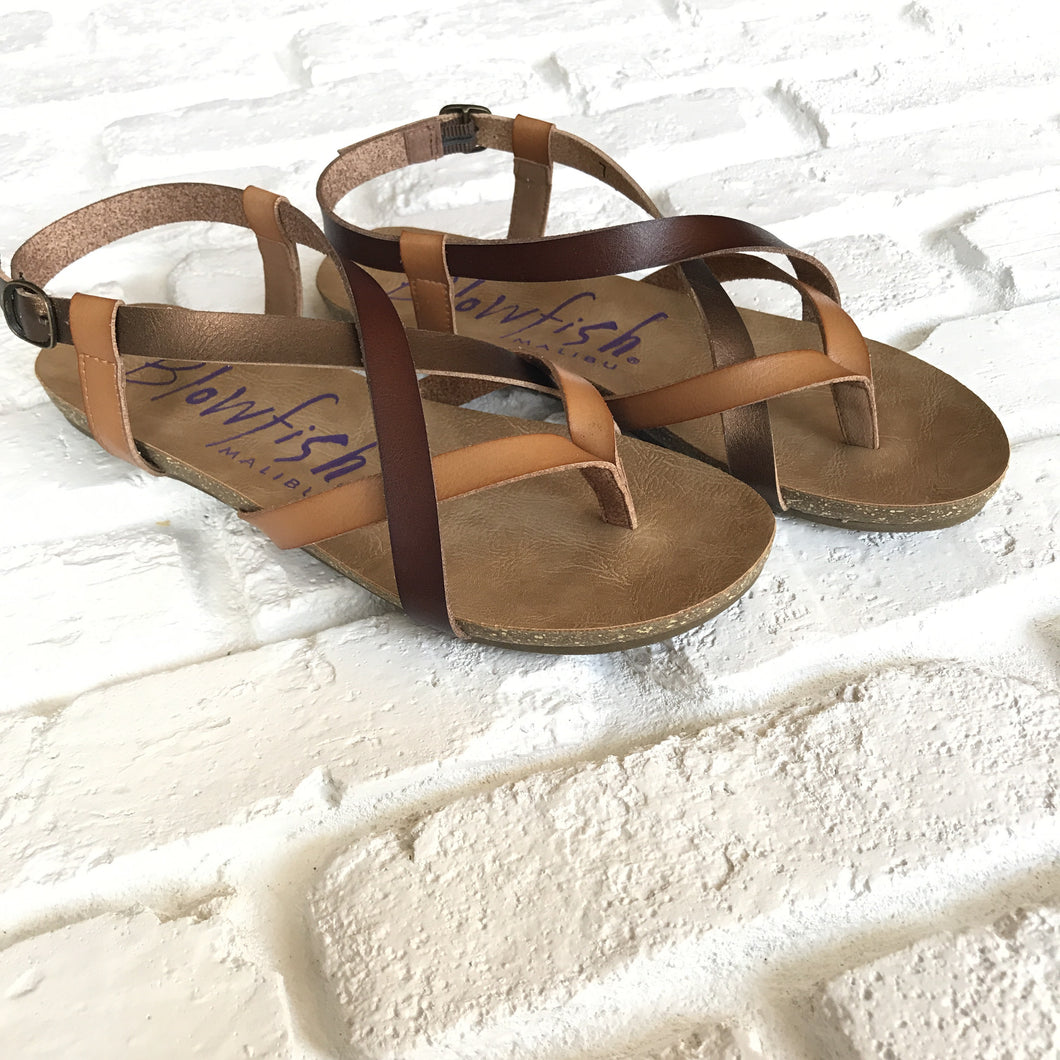 Multi tone leather sandal